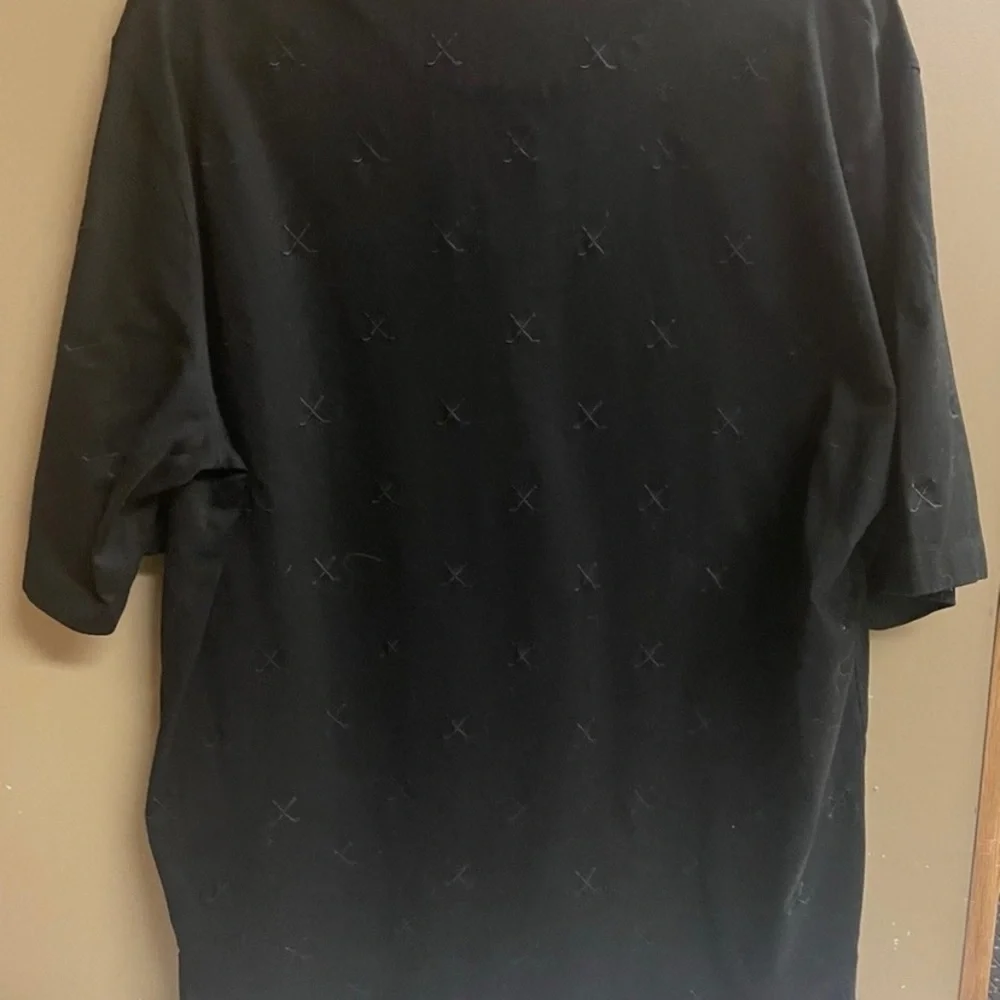 Ralph Lauren Black Polo with Subtle Pattern Golf Shirt